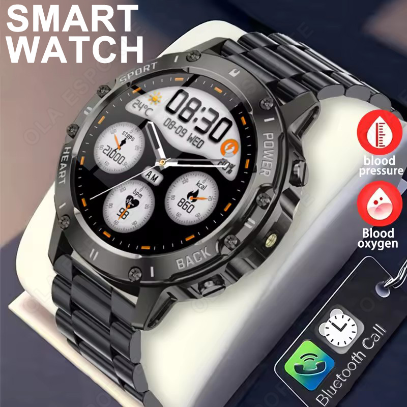 Smartwatch X12 - Wojskowy smartwatch outdoorowy z okrągłym ekranem