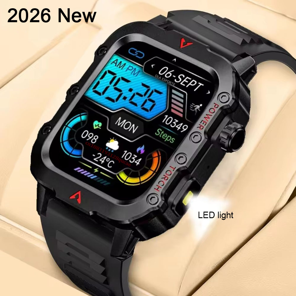 Smartwatch X12 - Nowy męski smartwatch z latarką LED,