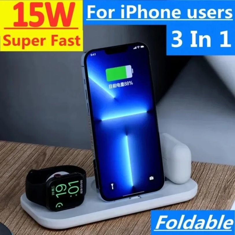 Bezprzewodowa ładowarka 3 w 1  – Smartwatch X12 recenzja i cena